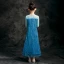 Frozen Costume Pool Blue Birthday Flower Girl Dresses With Shawl 2020 Sheath / Fit See-through Scoop Neck 3/4 Sleeve Appliques Lace Beading Sequins Ankle Length