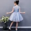 Chic / Beautiful Sky Blue Birthday Flower Girl Dresses 2020 Ball Gown Scoop Neck Sleeveless Appliques Star Short Ruffle