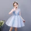 Chic / Beautiful Sky Blue Birthday Flower Girl Dresses 2020 Ball Gown Scoop Neck Sleeveless Appliques Star Short Ruffle
