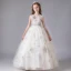Chic / Beautiful White Flower Girl Dresses 2020 Ball Gown Scoop Neck Sleeveless Sash Sequins Glitter Tulle Floor-Length / Long Ruffle