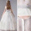 Chic / Beautiful White Flower Girl Dresses 2020 Ball Gown Scoop Neck Sleeveless Sash Sequins Glitter Tulle Floor-Length / Long Ruffle