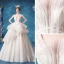 Affordable White Bridal Wedding Dresses 2020 Ball Gown Shoulders Sleeveless Backless Appliques Lace Glitter Tulle Court Train Ruffle