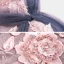 Elegant Navy Blue Gradient-Color Blushing Pink Evening Dresses  2020 A-Line / Princess Off-The-Shoulder Short Sleeve Appliques Lace Beading Glitter Tulle Floor-Length / Long Ruffle Backless Formal Dresses
