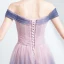 Elegant Navy Blue Gradient-Color Blushing Pink Evening Dresses  2020 A-Line / Princess Off-The-Shoulder Short Sleeve Appliques Lace Beading Glitter Tulle Floor-Length / Long Ruffle Backless Formal Dresses