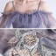 Elegante Violett Farbverlauf Rosa Abendkleider 2020 A Linie Spaghettiträger Kurze Ärmel Applikationen Spitze Pailletten Glanz Tülle Lange Rüschen Rückenfreies Festliche Kleider