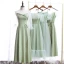 Chic / Belle Vert Cendré Robe Demoiselle D'honneur 2020 Princesse Dos Nu Thé Longueur Volants