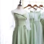 Chic / Belle Vert Cendré Robe Demoiselle D'honneur 2020 Princesse Dos Nu Thé Longueur Volants