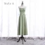 Chic / Belle Vert Cendré Robe Demoiselle D'honneur 2020 Princesse Dos Nu Thé Longueur Volants