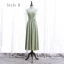 Chic / Belle Vert Cendré Robe Demoiselle D'honneur 2020 Princesse Dos Nu Thé Longueur Volants