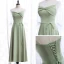 Chic / Belle Vert Cendré Robe Demoiselle D'honneur 2020 Princesse Dos Nu Thé Longueur Volants