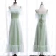 Chic / Belle Vert Cendré Robe Demoiselle D'honneur 2020 Princesse Dos Nu Thé Longueur Volants