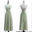 Chic / Belle Vert Cendré Robe Demoiselle D'honneur 2020 Princesse Dos Nu Thé Longueur Volants