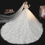 Style Victorien Ivoire La Mariée Robe De Mariée 2020 Robe Boule Transparentes Col Haut Gonflée Manches Courtes Dos Nu Appliques En Dentelle Perlage Gland Cathedral Train Volants
