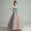 Elegant Blushing Pink Birthday Flower Girl Dresses 2020 Princess See-through Scoop Neck 1/2 Sleeves Glitter Tulle Floor-Length / Long Ruffle