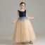 Elegant Champagne Birthday Flower Girl Dresses 2020 Ball Gown Scoop Neck 3/4 Sleeve Sequins Floor-Length / Long Ruffle