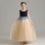 Elegant Champagne Birthday Flower Girl Dresses 2020 Ball Gown Scoop Neck 3/4 Sleeve Sequins Floor-Length / Long Ruffle