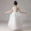 High Low White Flower Girl Dresses 2020 Ball Gown Scoop Neck Sleeveless Sequins Beading Asymmetrical Ruffle