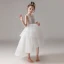 High Low White Flower Girl Dresses 2020 Ball Gown Scoop Neck Sleeveless Sequins Beading Asymmetrical Ruffle