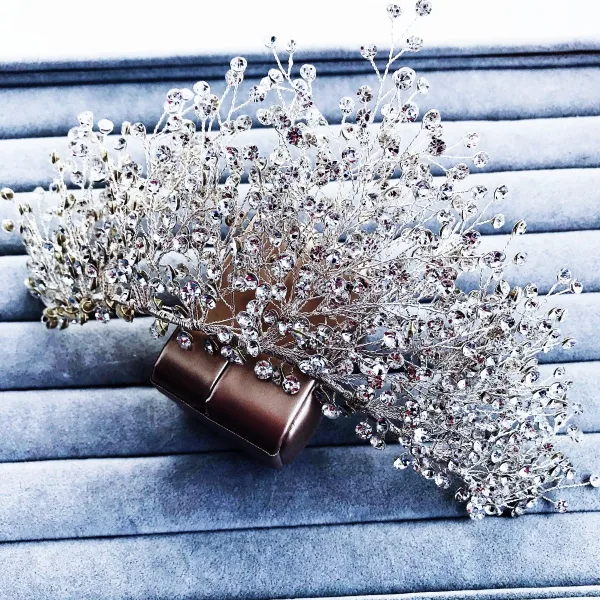 Fine Sølv Rhinestone Brudesmykker 2020 Legering Tiara Øredobber Bryllup Tilbehør