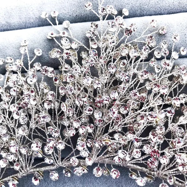 Fine Sølv Rhinestone Brudesmykker 2020 Legering Tiara Øredobber Bryllup Tilbehør