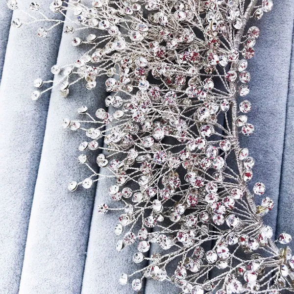 Fine Sølv Rhinestone Brudesmykker 2020 Legering Tiara Øredobber Bryllup Tilbehør