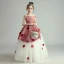 Two Tone Red White Birthday Flower Girl Dresses 2020 Ball Gown Off-The-Shoulder Short Sleeve Backless Appliques Flower Floor-Length / Long Ruffle