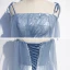 Chic / Beautiful Sky Blue Evening Dresses  2020 A-Line / Princess Spaghetti Straps Sleeveless Appliques Lace Beading Glitter Tulle Floor-Length / Long Ruffle Backless Formal Dresses