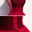 Vintage / Retro Burgundy Evening Dresses  2020 A-Line / Princess V-Neck Sleeveless Beading Floor-Length / Long Ruffle Backless Formal Dresses