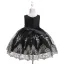 Mode Schwarz Halloween Blumenmädchenkleider 2020 Ballkleid Rundhalsausschnitt Ärmellos Applikationen Spitze Stoffgürtel Kurze Rüschen