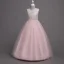 Chic / Beautiful Red Flower Girl Dresses 2020 A-Line / Princess Scoop Neck Sleeveless Floor-Length / Long Ruffle