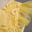 Classic Yellow Birthday Flower Girl Dresses 2020 Ball Gown Scoop Neck Sleeveless Appliques Lace Rhinestone Floor-Length / Long Ruffle