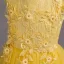 Classic Yellow Birthday Flower Girl Dresses 2020 Ball Gown Scoop Neck Sleeveless Appliques Lace Rhinestone Floor-Length / Long Ruffle