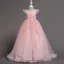 Classic Yellow Birthday Flower Girl Dresses 2020 Ball Gown Scoop Neck Sleeveless Appliques Lace Rhinestone Floor-Length / Long Ruffle