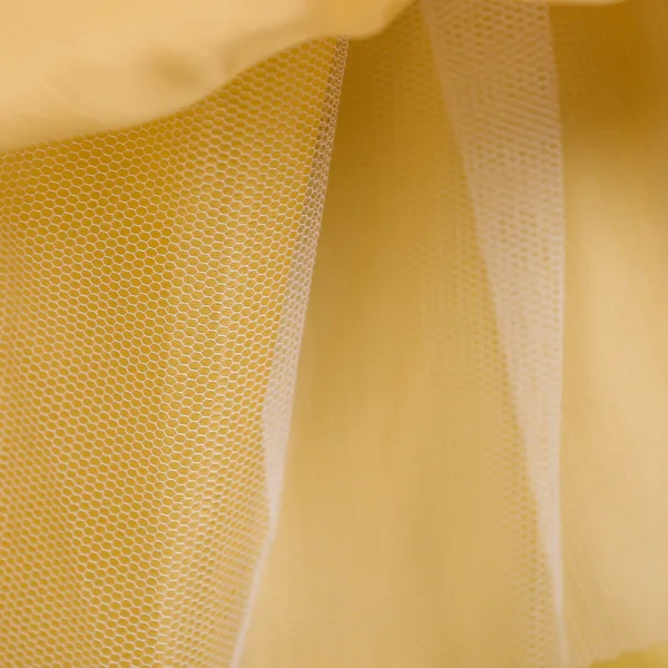 Classic Yellow Birthday Flower Girl Dresses 2020 Ball Gown Scoop Neck Sleeveless Appliques Lace Rhinestone Floor-Length / Long Ruffle