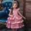 Lovely Candy Pink Birthday Flower Girl Dresses 2020 Ball Gown Scoop Neck Sleeveless Beading Pearl Bow Sash Tea-length Cascading Ruffles