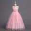 Classic Pearl Pink Flower Girl Dresses 2020 Ball Gown Scoop Neck Sleeveless Backless Appliques Lace Flower Sash Floor-Length / Long Ruffle