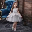 Lovely Grey Birthday Flower Girl Dresses 2020 Ball Gown Scoop Neck Sleeveless Appliques Lace Bow Sash Short Ruffle