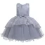 Lovely Grey Birthday Flower Girl Dresses 2020 Ball Gown Scoop Neck Sleeveless Appliques Lace Bow Sash Short Ruffle