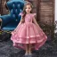 Vintage / Retro Dark Green Birthday Flower Girl Dresses 2020 Princess Scoop Neck Cap Sleeves Appliques Lace Asymmetrical Cascading Ruffles