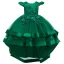 Vintage / Retro Dark Green Birthday Flower Girl Dresses 2020 Princess Scoop Neck Cap Sleeves Appliques Lace Asymmetrical Cascading Ruffles