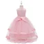 Chic / Beautiful Birthday Blushing Pink Flower Girl Dresses 2020 Ball Gown Scoop Neck Sleeveless Appliques Lace Pearl Floor-Length / Long Ruffle