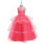 Chic / Beautiful Royal Blue Birthday Flower Girl Dresses 2020 Ball Gown Scoop Neck Sleeveless Backless Beading Pearl Bow Sash Floor-Length / Long Cascading Ruffles
