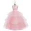 Chic / Beautiful Royal Blue Birthday Flower Girl Dresses 2020 Ball Gown Scoop Neck Sleeveless Backless Beading Pearl Bow Sash Floor-Length / Long Cascading Ruffles