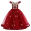 Vintage / Retro Candy Pink Birthday Flower Girl Dresses 2020 Ball Gown Scoop Neck Cap Sleeves Appliques Lace Floor-Length / Long Ruffle