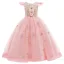 Vintage / Retro Candy Pink Birthday Flower Girl Dresses 2020 Ball Gown Scoop Neck Cap Sleeves Appliques Lace Floor-Length / Long Ruffle
