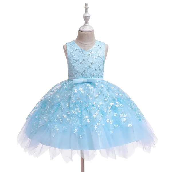 Affordable Candy Pink Birthday Flower Girl Dresses 2020 Ball Gown Scoop Neck Sleeveless Appliques Lace Flower Beading Pearl Short Ruffle
