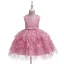 Affordable Candy Pink Birthday Flower Girl Dresses 2020 Ball Gown Scoop Neck Sleeveless Appliques Lace Flower Beading Pearl Short Ruffle