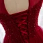 Vintage / Retro Burgundy Evening Dresses  2020 A-Line / Princess See-through High Neck Sleeveless Beading Floor-Length / Long Ruffle Backless Formal Dresses
