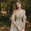 Elegant Grey Evening Dresses  2020 A-Line / Princess Off-The-Shoulder Short Sleeve Beading Spotted Tulle Floor-Length / Long Ruffle Backless Formal Dresses