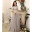 Chic / Beautiful Grey Evening Dresses  2020 A-Line / Princess Scoop Neck Sleeveless Beading Floor-Length / Long Ruffle Backless Formal Dresses